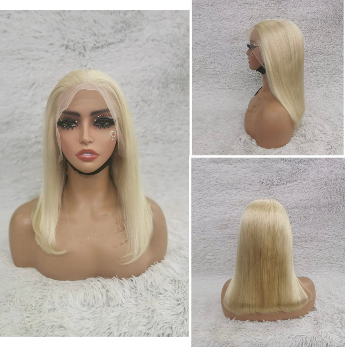 Platinum Blonde Straight Lace Front Wig - 13*4 Glue-less Human Hair