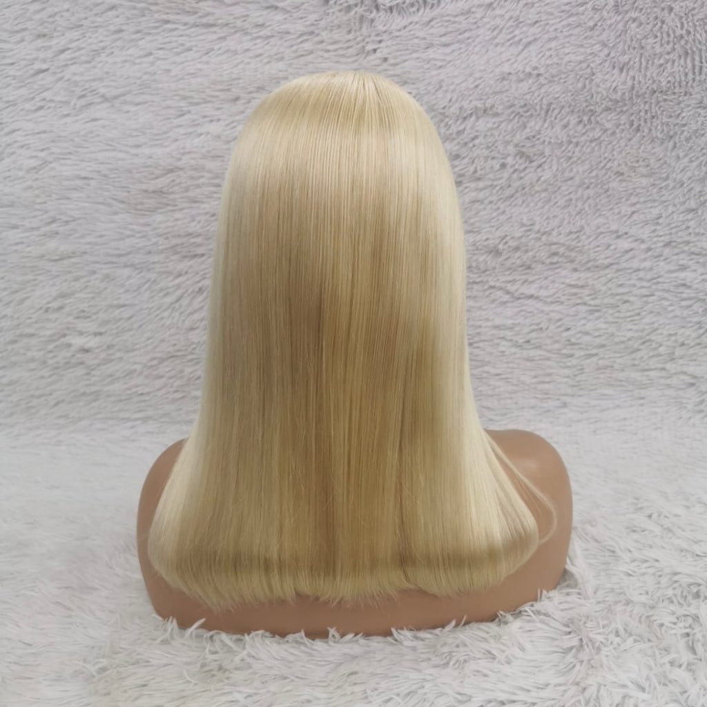Platinum Blonde Straight Lace Front Wig - 13*4 Glue-less Human Hair